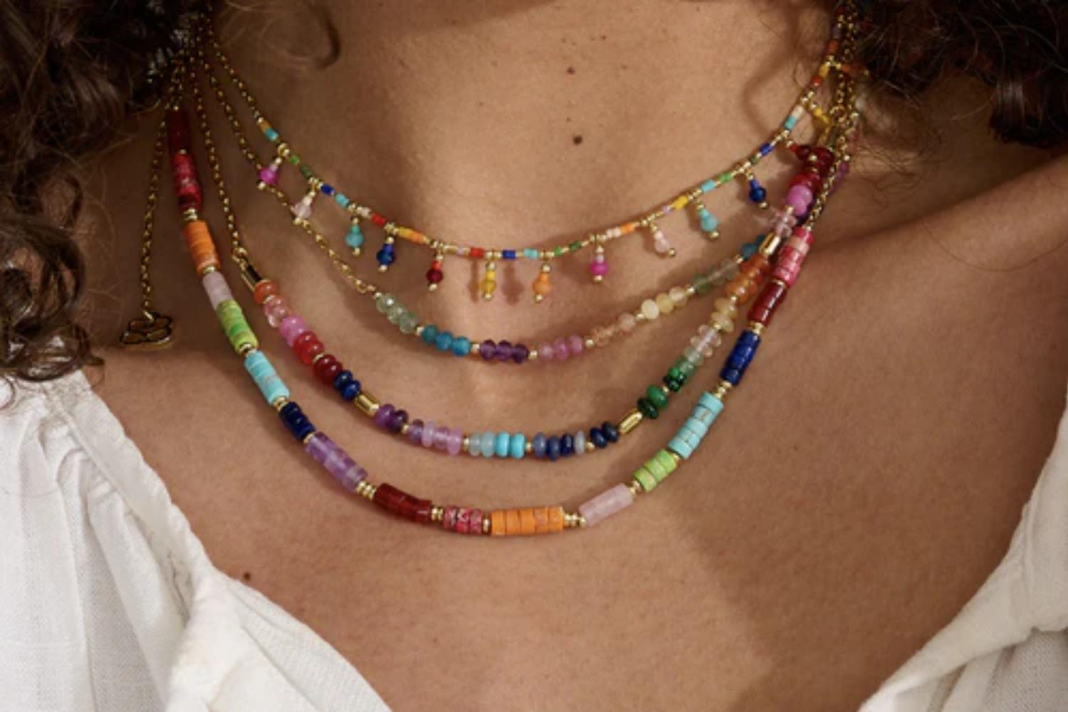 top beaded gem necklace